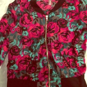Zip up flower jacket